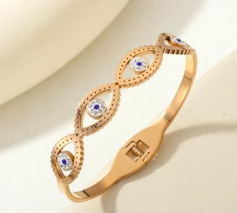 Stainless Steel Evil Eye Kada Bracelet