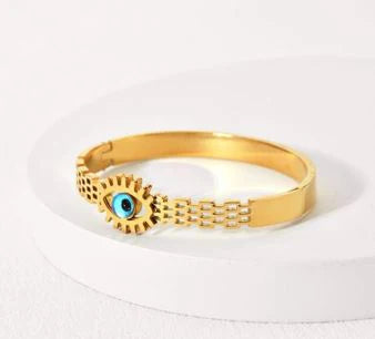 Gold Evil Eye Kada Bracelet