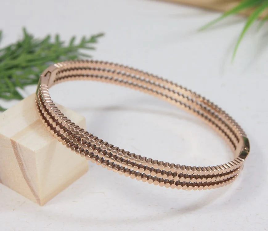 Rose Gold Triple Layer Bracelet