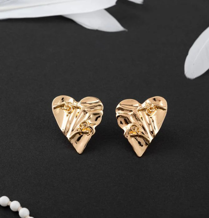 Gold Heart Studs